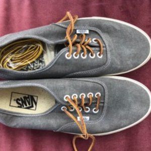 Vans Mens for J.Crew Grey Washed Canvas Authentic Sneakers (Size 9) - Like New